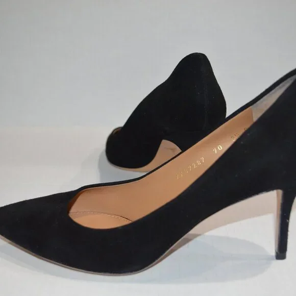 Salvatore Ferragamo Susi Black Suede Kid Pump, Size 9.5, NWOT